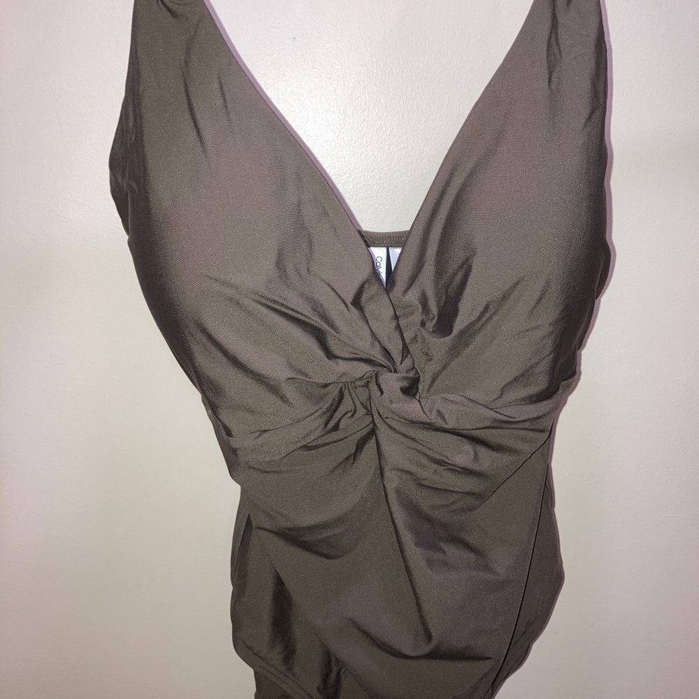 Calvin Klein olive one piece swimsuit. Size 12